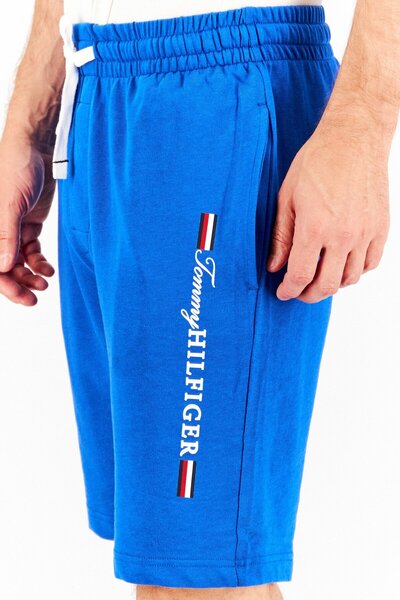 Tommy Hilfiger Men Graphic Drawstring Sleepwear Shorts, China Blue