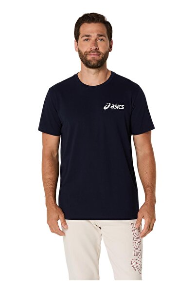 Asics 2031E659-402 ASICS CHEST LOGO SS TE Siyah Yuvarlak Yaka Normal Baskılı ...
