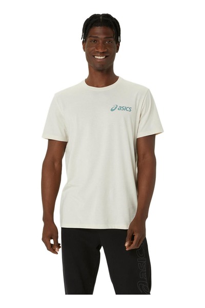 Asics 2031E659-022 ASICS CHEST LOGO SS TE Gri Yuvarlak Yaka Normal Baskılı Er...