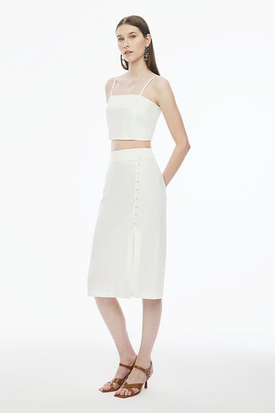 Perspective Blannes Regular Fit Ecru Color Skirt