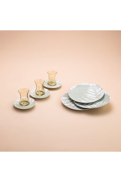 Blackstone Herencia 18 Pieces Porcelain Tea Set With Side Plate 6x Tea Cups | 6x Saucers | 6x Side Plates