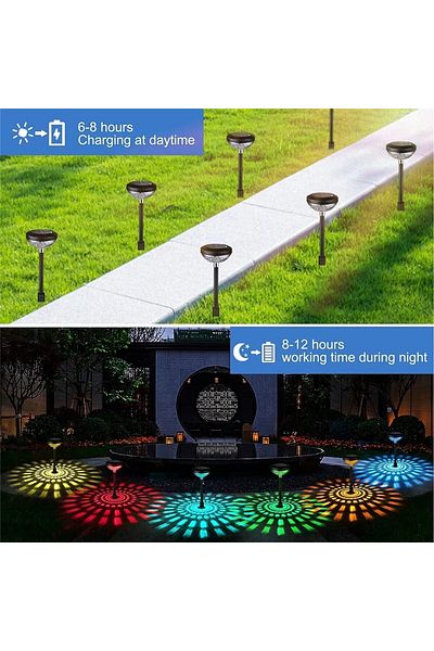 Joyful Box Set 2x Lămpi solare LED de grădină RGB cu două moduri de iluminare