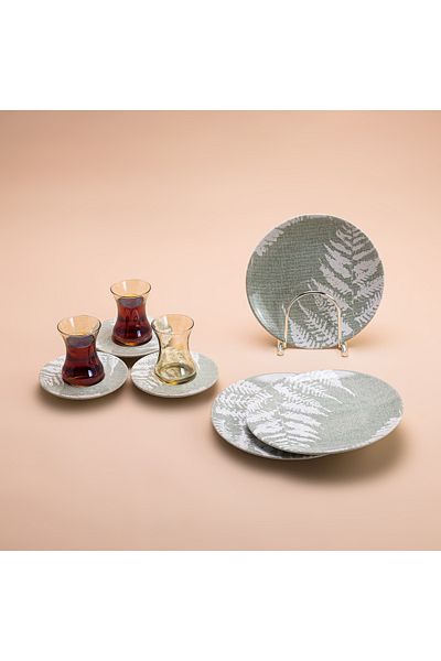 Blackstone Herencia 18 Pieces Porcelain Tea Set With Side Plate 6x Tea Cups | 6x Saucers | 6x Side Plates