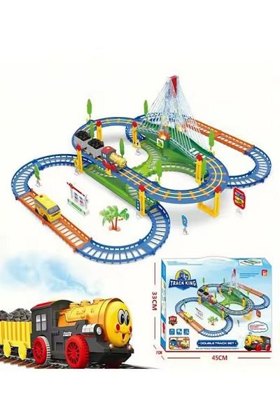 rexa Light and Music Colorful Slot Car Set Race Track Toys Train Railway Toy Bridge Track