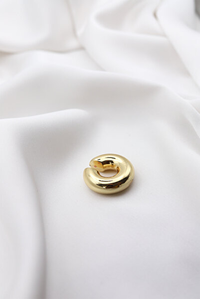 Brillo Çelik Kalın Boğumlu Tekli Kıkırdak Küpesi Earcuff (3 cm)