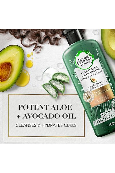 Herbal Essences Sulfate-Free Potent Aloe + Avocado Oil Hair Conditioner For Curl Hydration and Moist