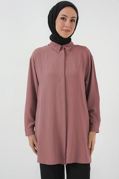 modaserdem Long Shirt Tunic 5945 - Powder