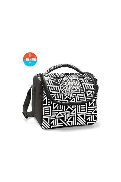 Coral High Black and White Geometric Patterned Thermo Lunchbox 22782