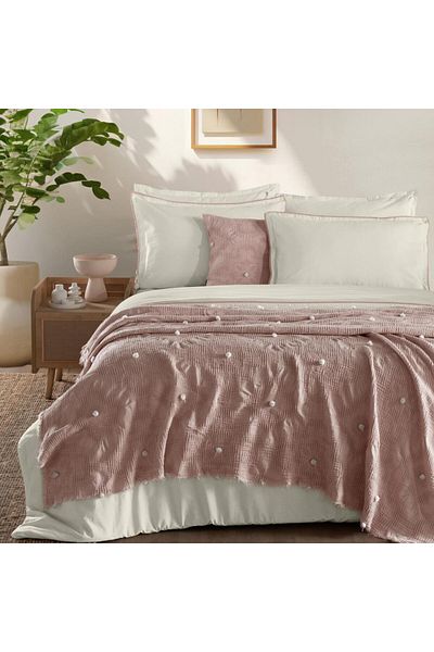 Sarev Alison Bedspread Double Powder