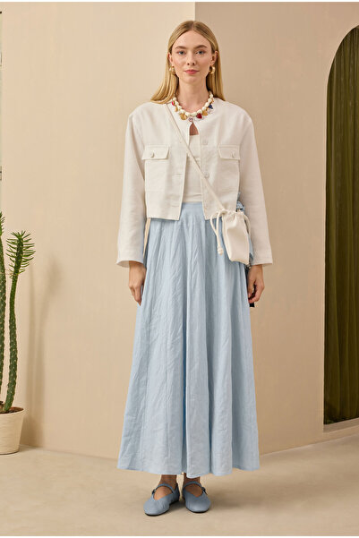 HEQA Parçalı Keten Etek Bebe Mavi