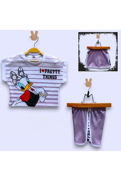 Kerimino Cotton Combed Shorts Girl's Set