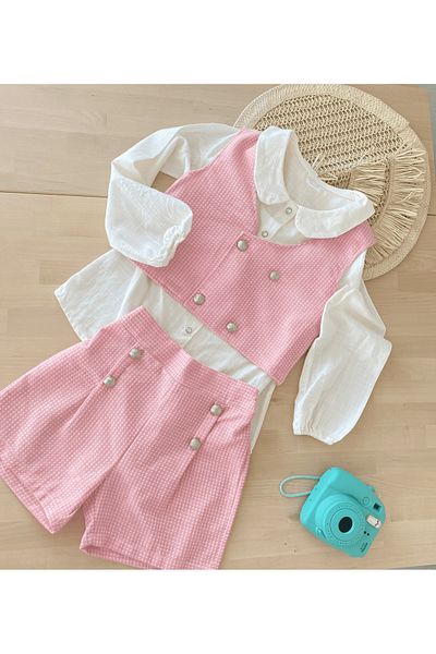 Marka Sensin Kids Girl's Plaid Special Style Design 3 Piece Set