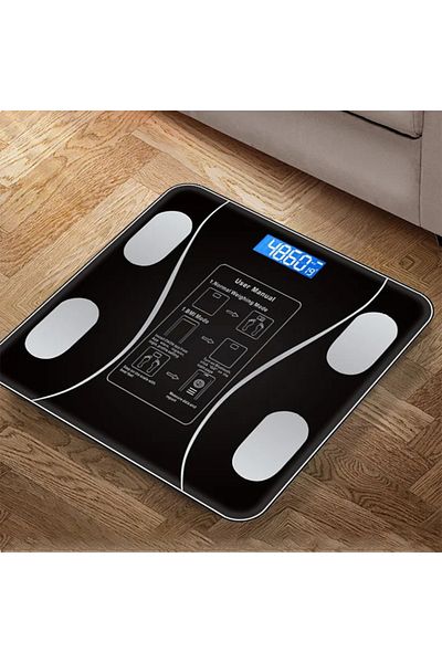 ABYZ SMART electronic scale with personalized monitoring Wireless BMI BlueTooth Digital Body Health Black