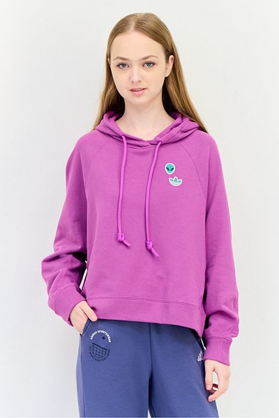 adidas Women Sportswear Fit Long Sleeve Outdoor Hoodie, Purple