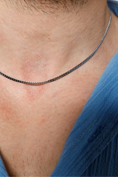 Fjellor Vala Men's Snake Model Silver Color Steel Necklace