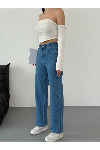 viking's line Kadın Mavi Wide Leg Palazzo Jean