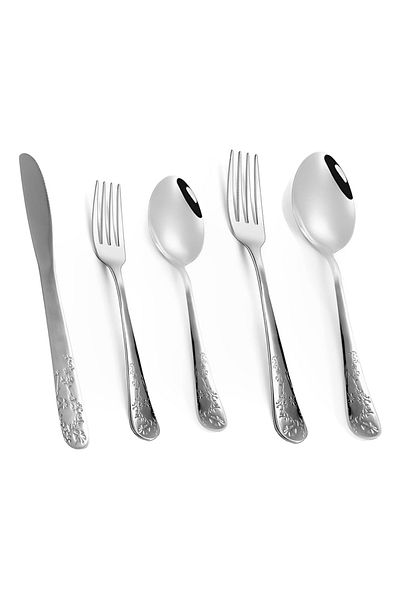 Blackstone 20-Piece Mirror Polished Stainless Steel Flatware Set – Service for 4, Dishwasher Safe