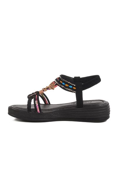 WALKWAY Black Women's Heeled Sandals T-008 Z