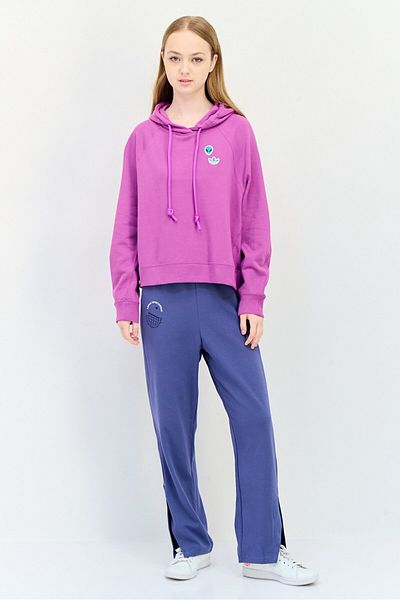 adidas Women Sportswear Fit Long Sleeve Outdoor Hoodie, Purple