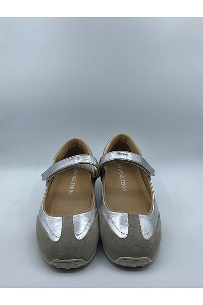 NEWGÜLTEKİN Genuine Leather Very Comfortable Style Ankle Strap Stylish Ballet Flat