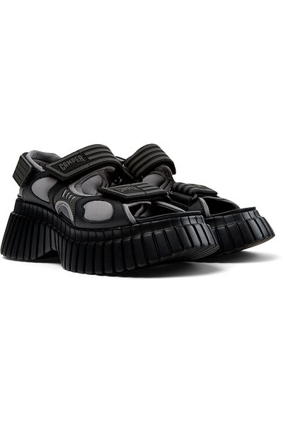 CAMPER Women's Black Everyday High-Platform Sandals with Adjustable Hook And Loop Strap PixBcn