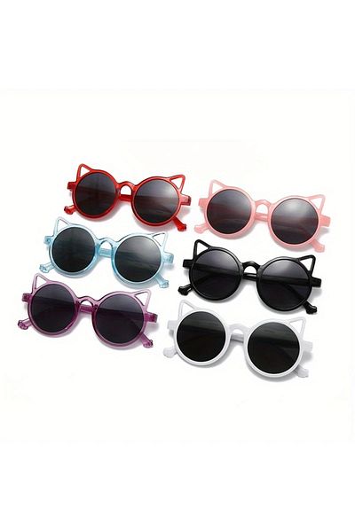 GlassySKY 1Pcs Kids Cat Sunglasses,Party Holiday Travel Photo Accessory Birthday Gift