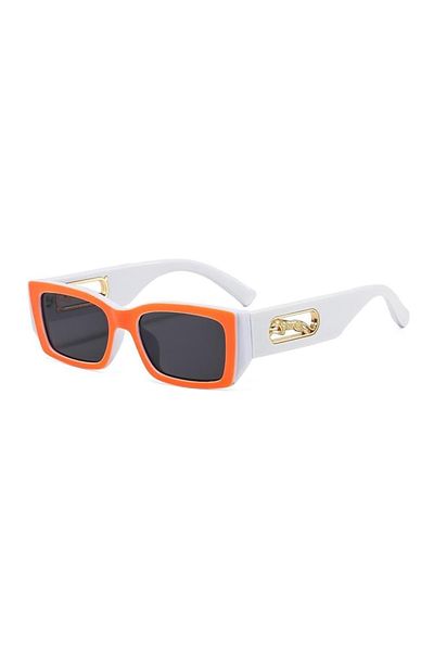 MACERATİ Sezzy Unisex Vintage White Orange Sunglasses