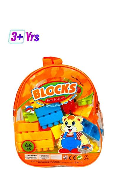 Toy Box Treasures Toy Box Kids Building Blocks Set 46pcs With Carry Bag For Children