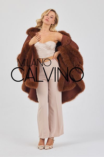 Milano Calvino Furry Cashmere Poncho
