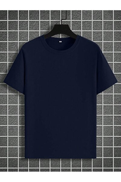 MODAVİBE Tricou simplu de bază – Decolteu tip crew neck, Bumbac poliester, Țe...