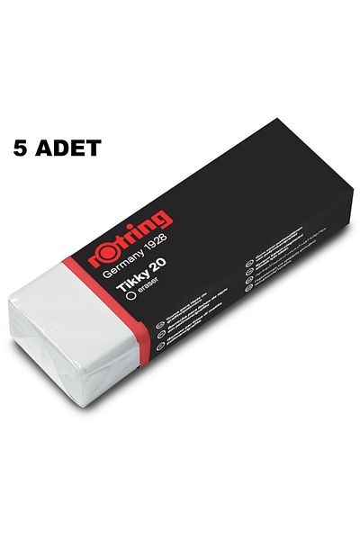 Rotring White Tikky20 Student Eraser 5 Pieces