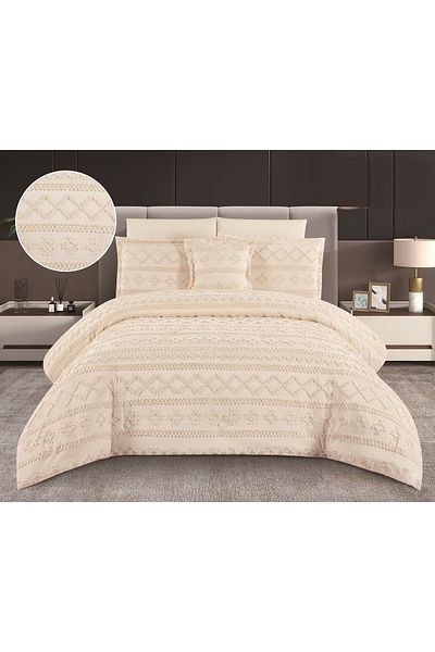 Red Rose Bohemian Microfiber Summer Bedspread for Two People, 7 Pieces