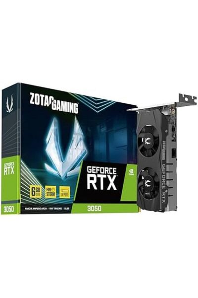 Zotac GAMING GeForce RTX 3050 6GB GDDR6 Low-Profile 96-bit 14 Gbps PCIE 4.0 Super Compact Gaming Gra