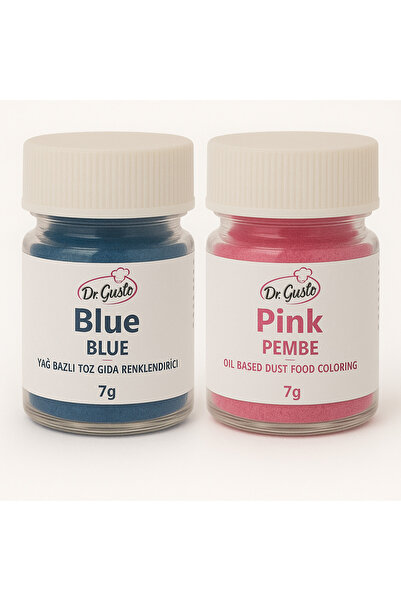 Dr. Gusto Yağ Bazlı Toz Gıda Boyası Mavi ve Pembe 7 gr