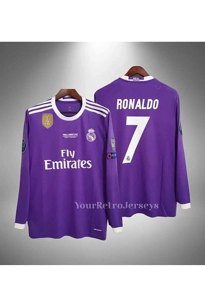 yenteks Μακρυμάνικο Ronaldo Purple 2018 Real. Μαδρίτη. Φανέλα Λιγότητας Αμιγδαλών για ενήλικες
