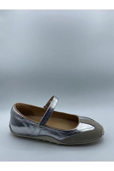 NEWGÜLTEKİN Genuine Leather Very Comfortable Style Ankle Strap Stylish Ballet Flat