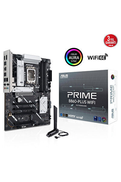 ASUS Prıme B860-plus Wıfı, 4xddr5, 2x M.2, Hdmı, Dp, Wi-fi 6e, Bluetooth V5.3, Intel Core Ultra Cpu(