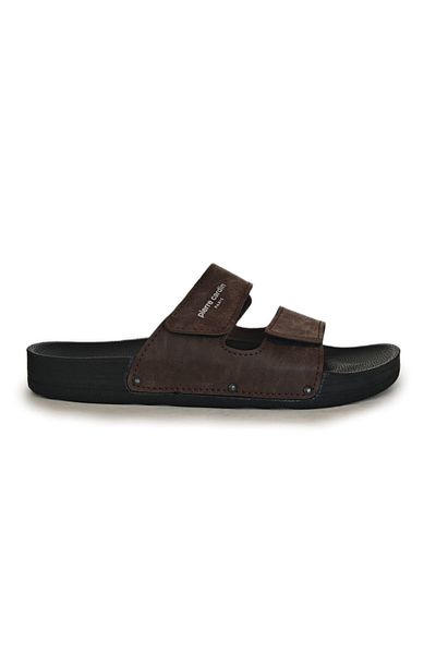 Pierre Cardin Ανδρικές παντόφλες Daily Velcro Brown 7039