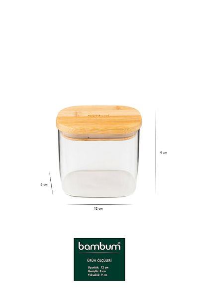 Bambum Multy Bamboo Lid Glass Storage Container 600ml