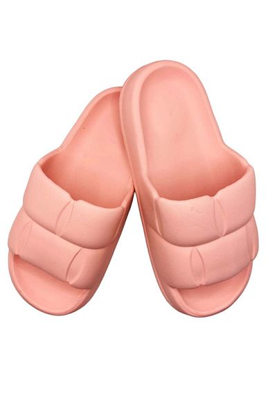CRACOS Lightweight slippers for the beach or pool, fluffy pattern, pink, size 36-37, 24 centimeters