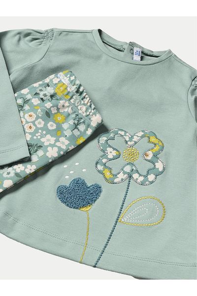 MAYORAL Girl Set blouse and leggings 2711 Green