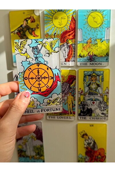 Genel Markalar Wheel Of Fortune Tarot Kartı Akrilik Magnet