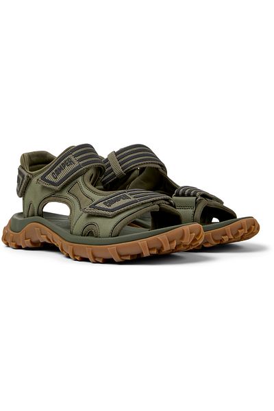 CAMPER Women's Red Adjustable Hook And Loop Summer Sandals with Soft Flat Soles DriftTrail