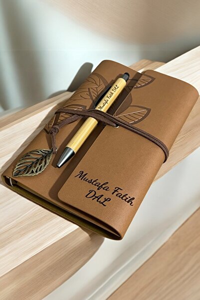 Zeysel store Kişiye Özel Bambu Touch Kalem & Vegan Deri Konsept Defter Hediye Seti – İsme Özel Tasarım