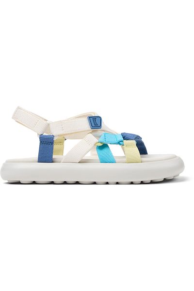 CAMPER Women's Blue Hook And Loop Strap Summer Sandals with Soft Sole Color Block - Twins