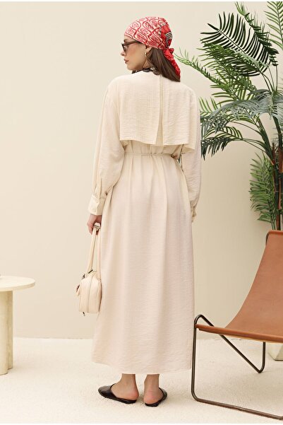 HEQA Rüzgarlıklı Elbise Kemik