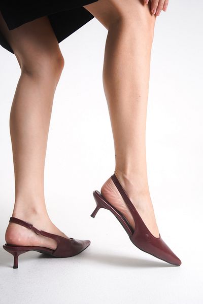 Liza Shoes Ada Women's Pointed Toe Open Back Heeled Shoes A006-K4398