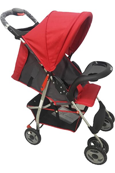 Moon عربة أطفال بيزيك قابلة للطي بيد واحدة - أحمر ناري