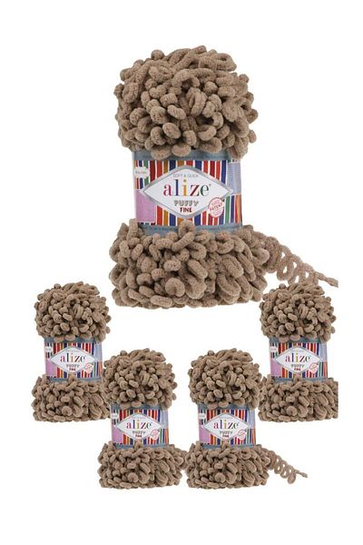 Alize Puffy fine 5 pcs of original Turkish Aliza puffy fine wool yarn small loops
