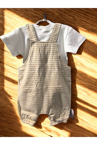 Kity Mity Girl Boy Unisex Salopet Suit with Accessories t Shirt Together